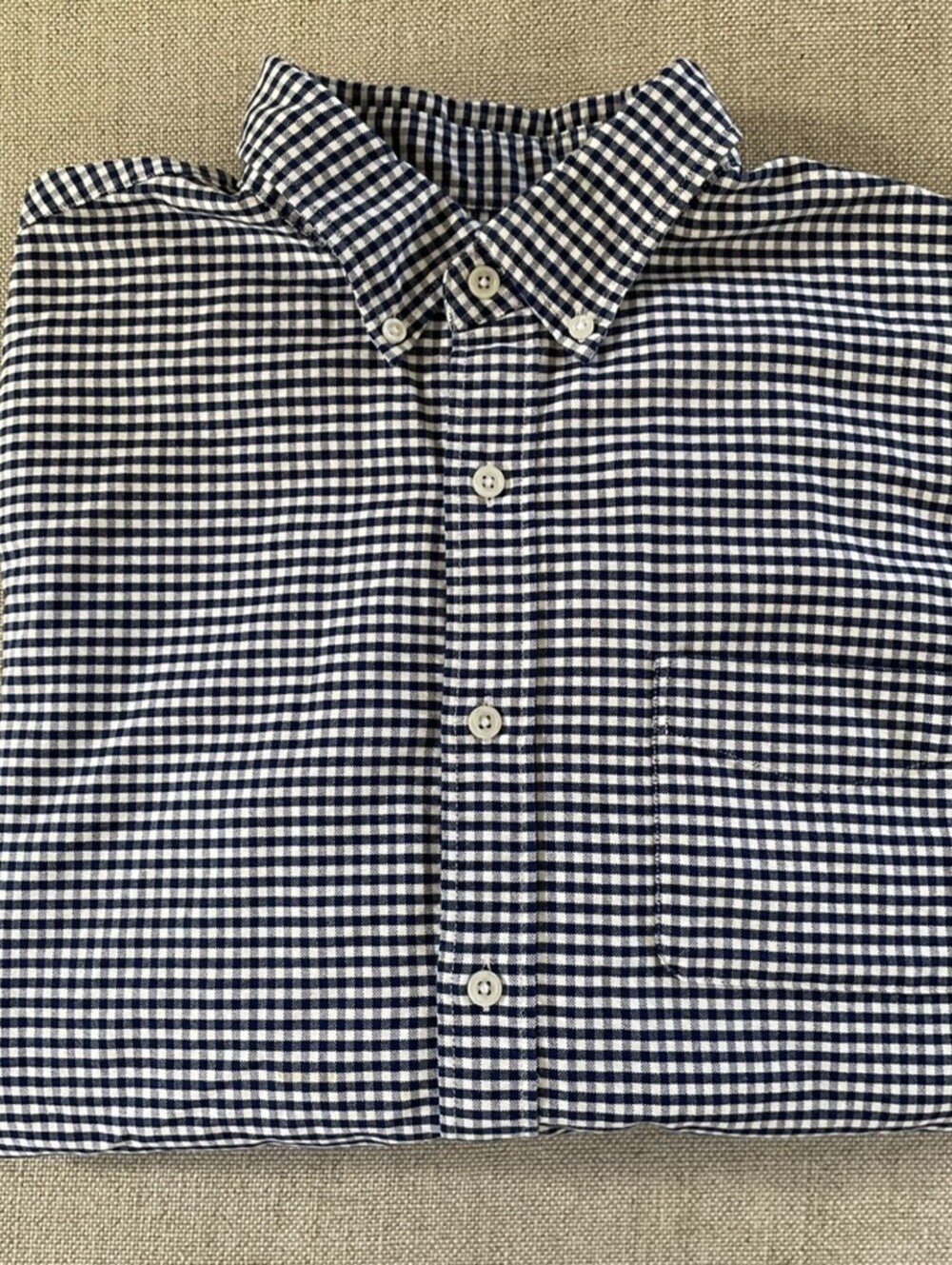 J. CREW FLEX WASHED UNTUCKED Gingham Check Button Shirt L